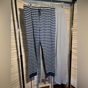 LAKE Pajamas Set of 2 Striped Lounge Jogger Pants - Size Large - EUC